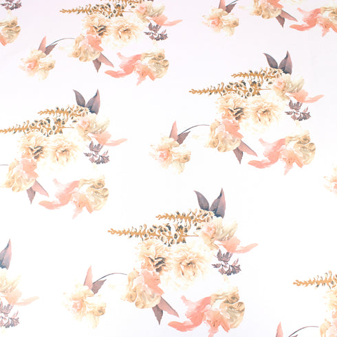 3 Metres Medium Weight Soft Satin Floral Furnishing Fabric 55" Wide