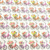 Sold Per Metre Digital Print 100% Cotton- Flower Bicycles- 44" Wide