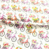 Sold Per Metre Digital Print 100% Cotton- Flower Bicycles- 44" Wide