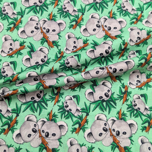 Sold Per Metre Digital Print 100% Cotton- Koalas