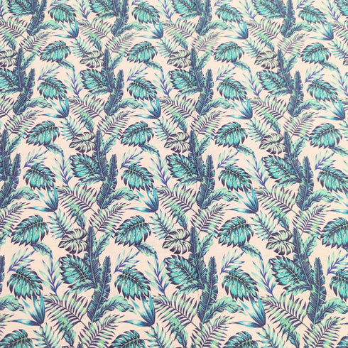 Sold Per Metre Digital Print 100% Cotton- Tropical Leaves