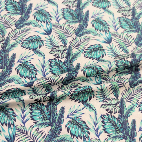 Sold Per Metre Digital Print 100% Cotton- Tropical Leaves
