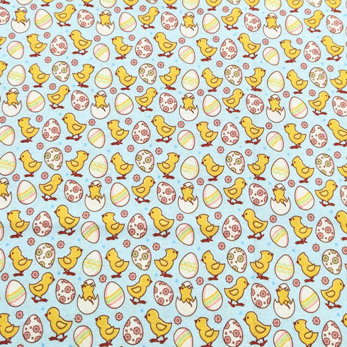 Sold Per Metre Digital Print 100% Cotton- Easter Chicks