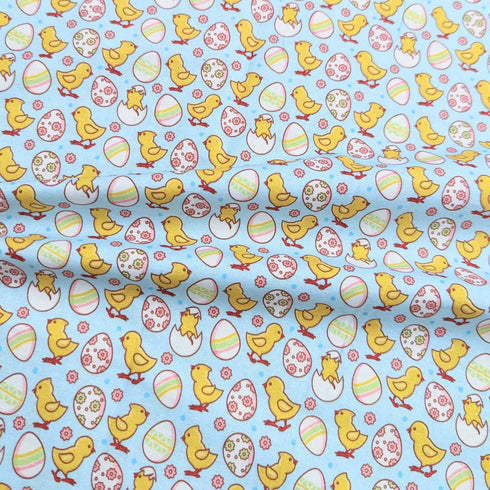Sold Per Metre Digital Print 100% Cotton- Easter Chicks