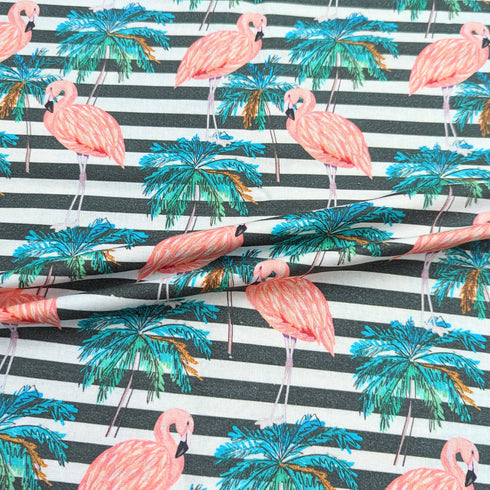 Sold Per Metre Digital Print 100% Cotton- Flamingo Frenzy