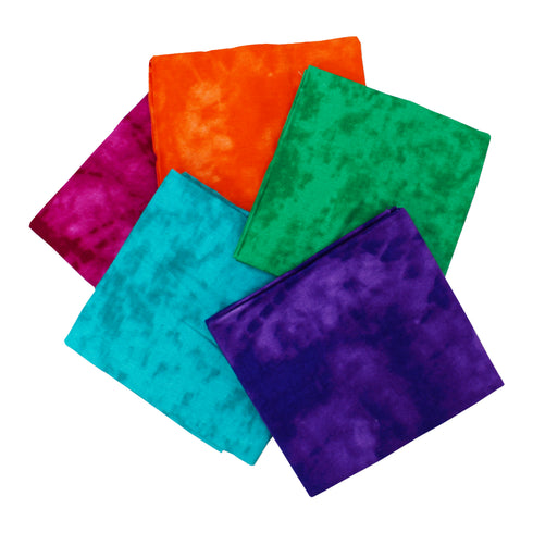 5 Piece Exclusive Fat Quarter 100% Cotton Batik - Tye-Dye