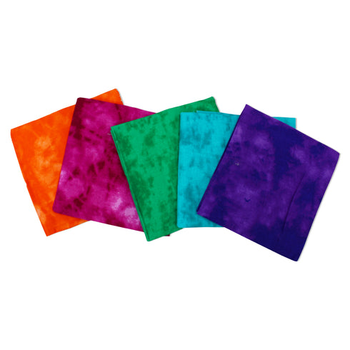 5 Piece Exclusive Fat Quarter 100% Cotton Batik - Tye-Dye