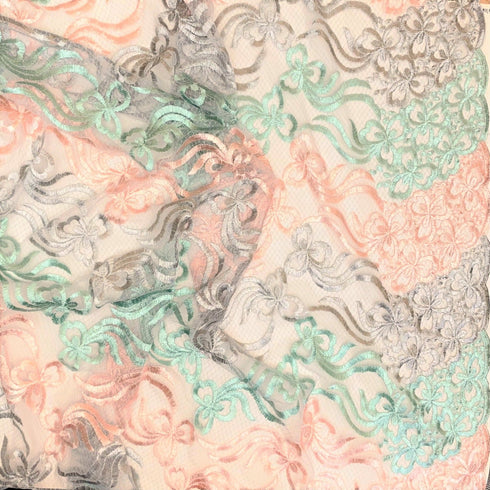 3 Metres, Luxury Embroidered Bridal Lace, 'Pastels' - 55" Wide