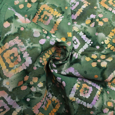Quality 100% Cotton, Premium Batik, Diamond Splash 45" Wide Green